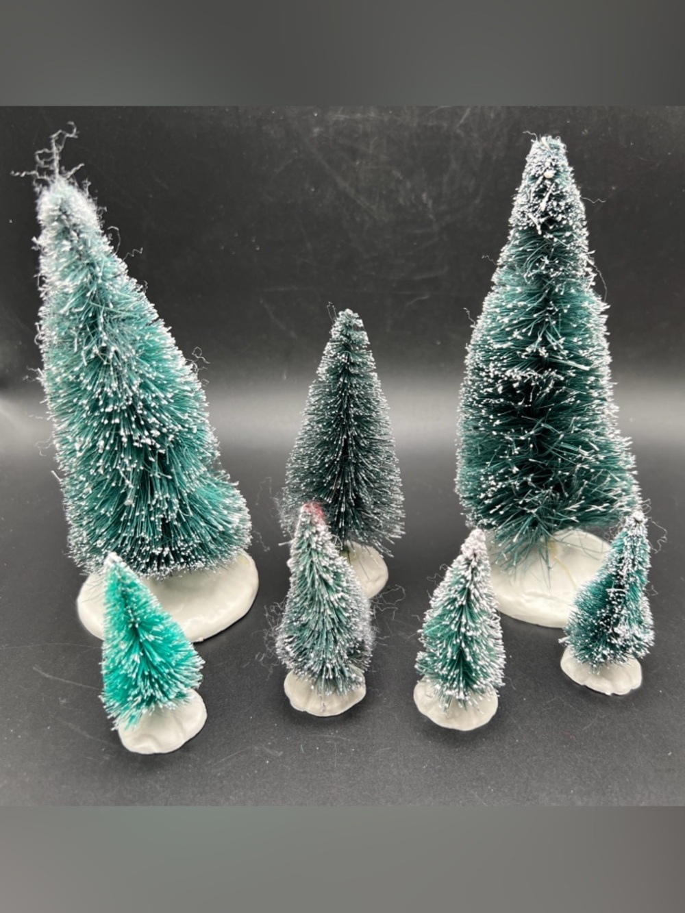 Lemax accessories 7 Sisal Trees Sizes Vary Christmas Village
